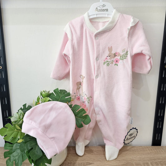 Rabbit pink  - velvet overall