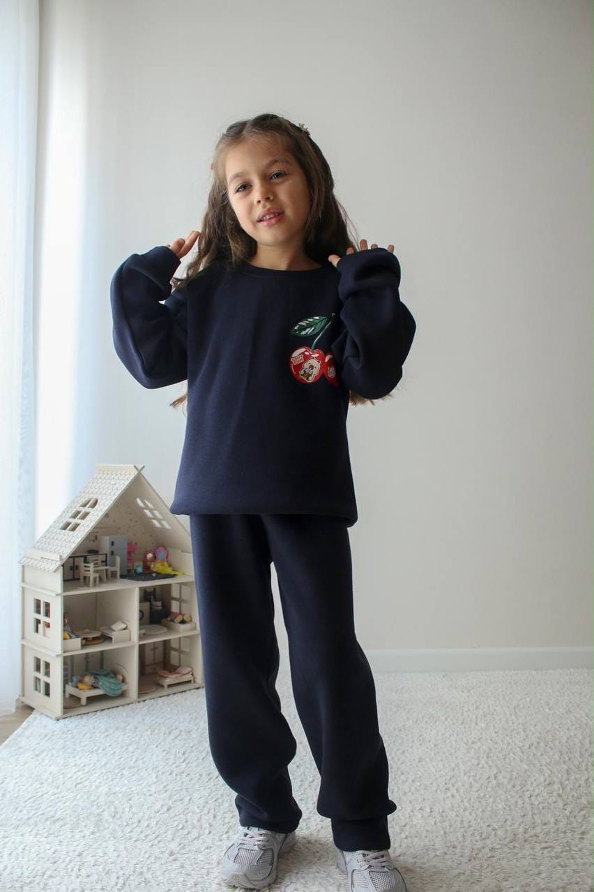 Cherry Navy_Fleece set