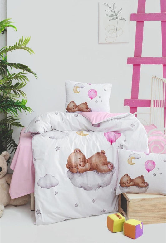 Teddy bear pink duvet set