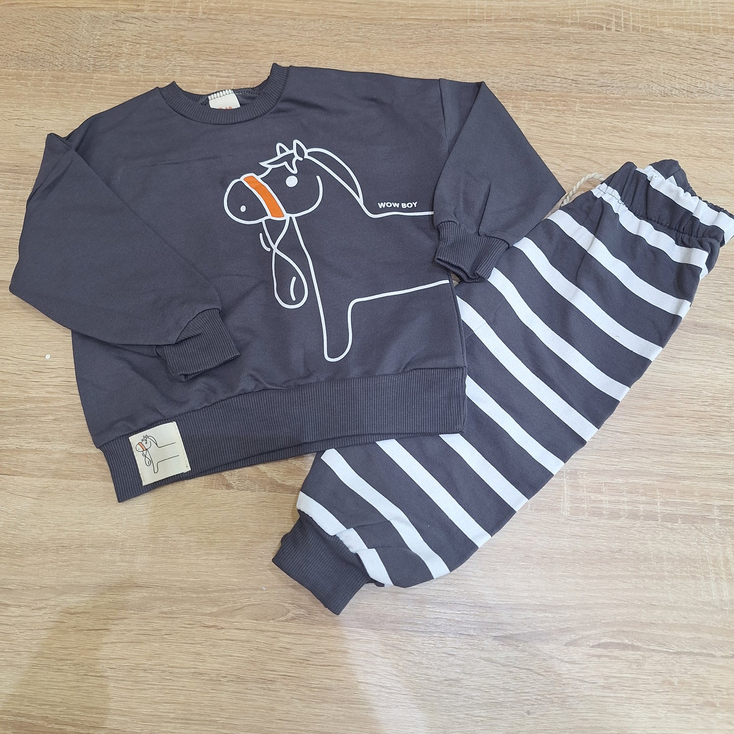 Set cotton dark navy horse