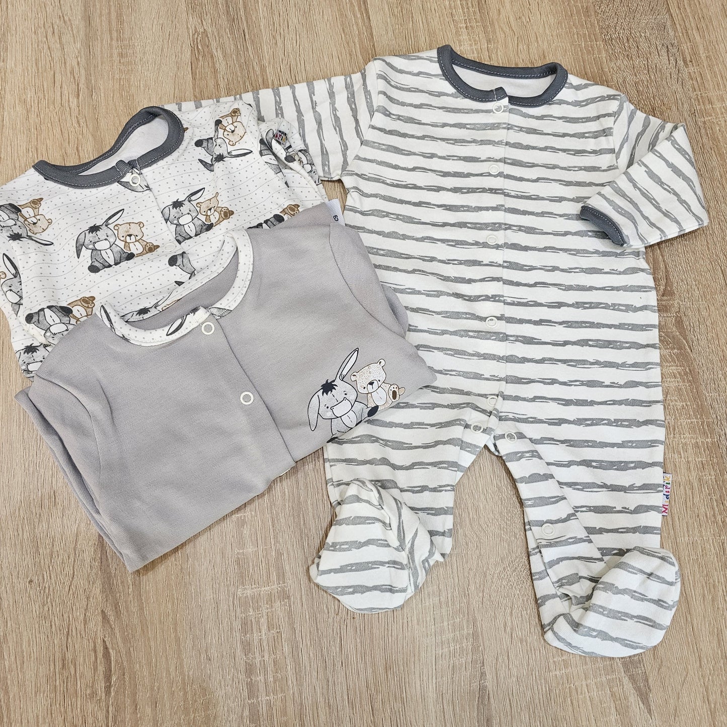 Zebra- pack of 3 cotton overalls
