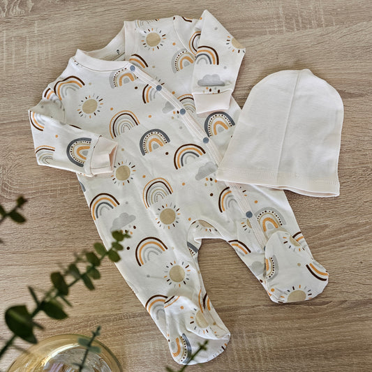 Rainbow cotton overall & hat