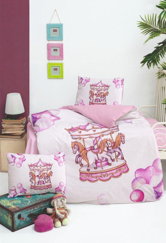 Horses pink duvet set