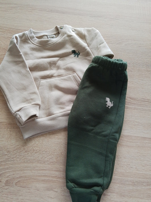 Little Dino green -  FLEECE SET