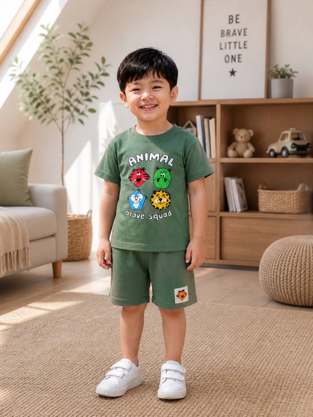 Cotton set animals green_liliboom