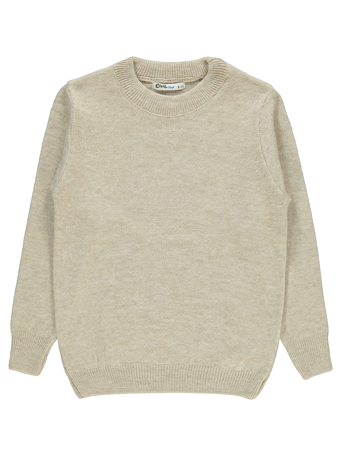 Wool sweater simple/ blue and beige