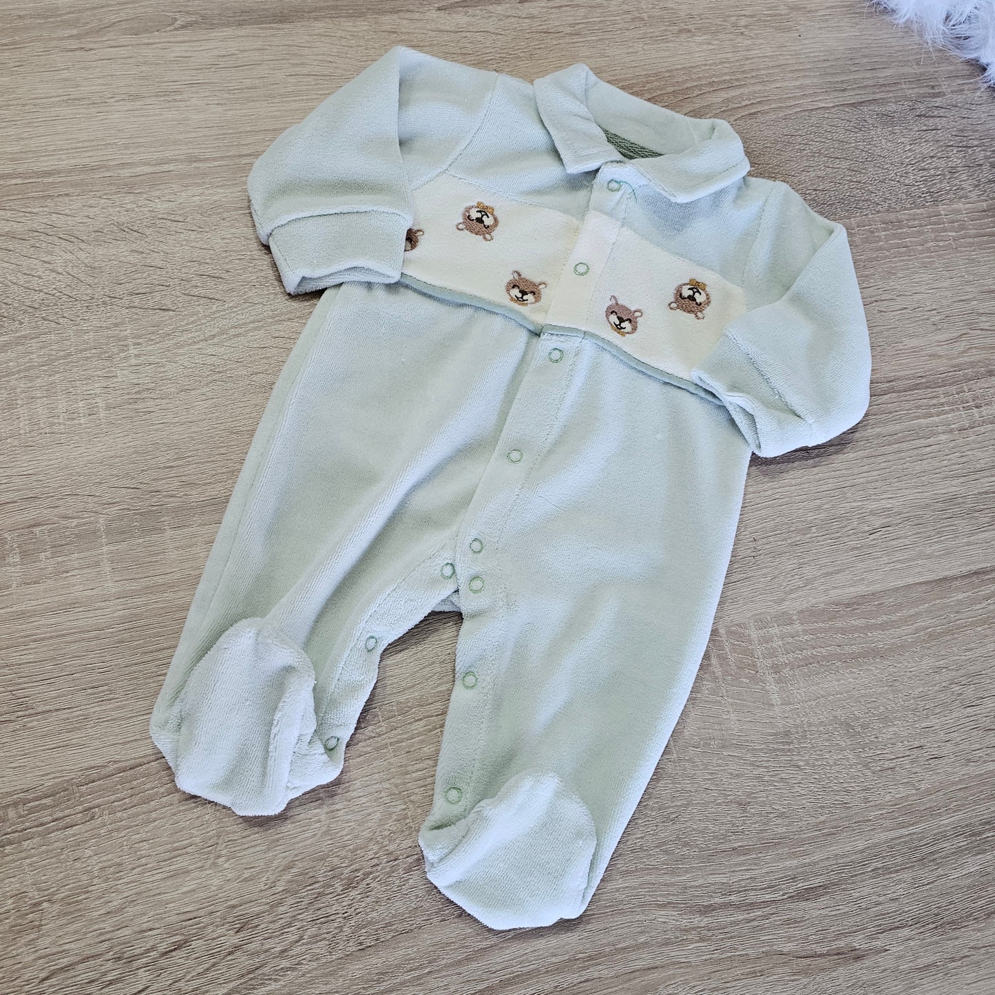 Bear green  - velvet overall