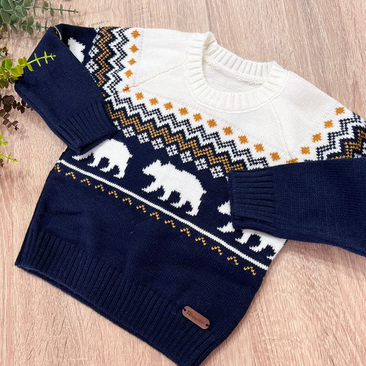 Navy baby first / wool sweater