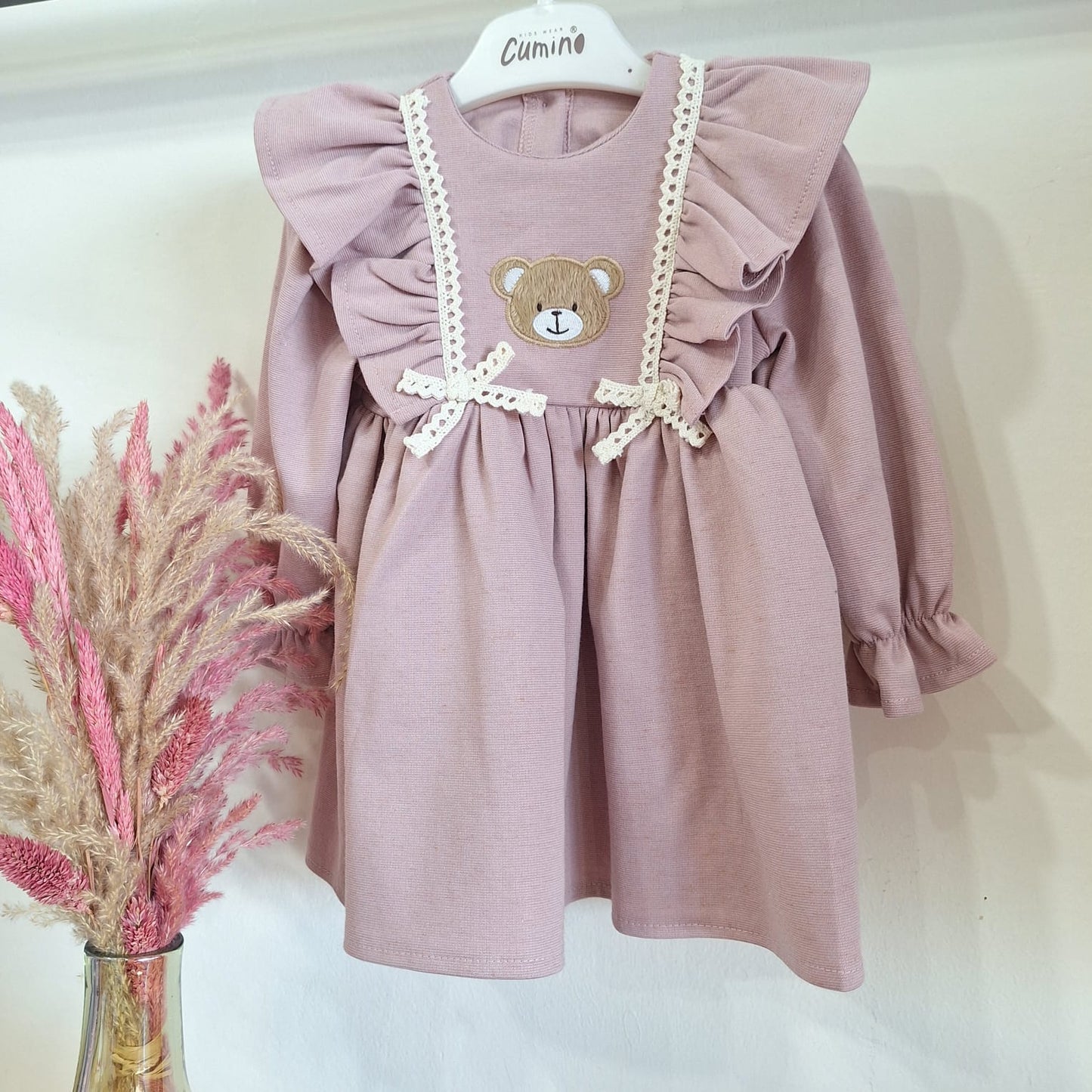 Teddy pink  dress - thick cotton