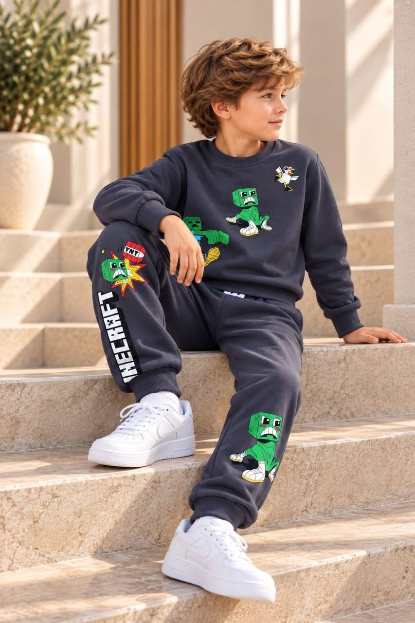 Minecraft dark grey fleece