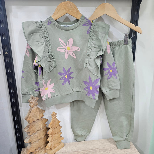 Green flowers - cotton