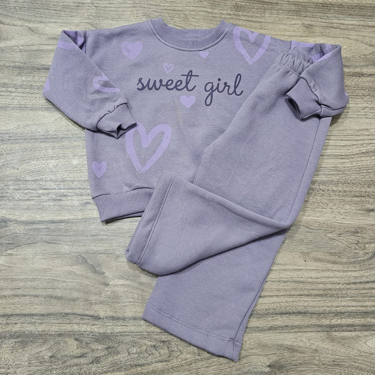 Sweet girl purple fleece set