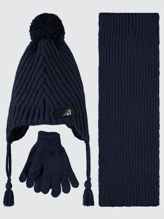 Navy (6-9 years) - Scarf,beanie & gloves
