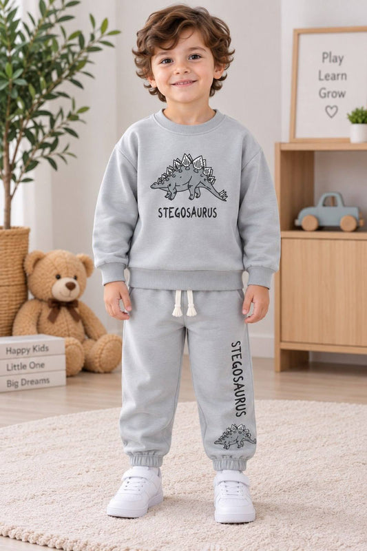 Cotton set grey stegosaurus _liliboom