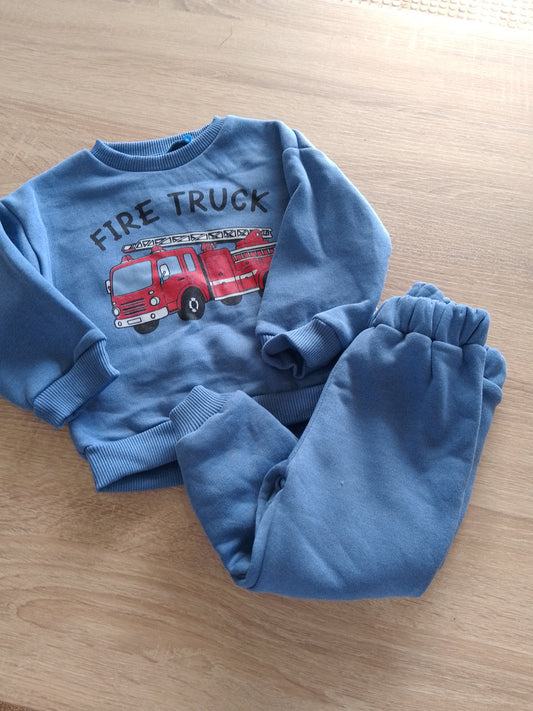 Fire truck  blue - FLEECE SET