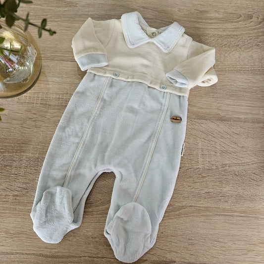 Classy Blue- velvet overall