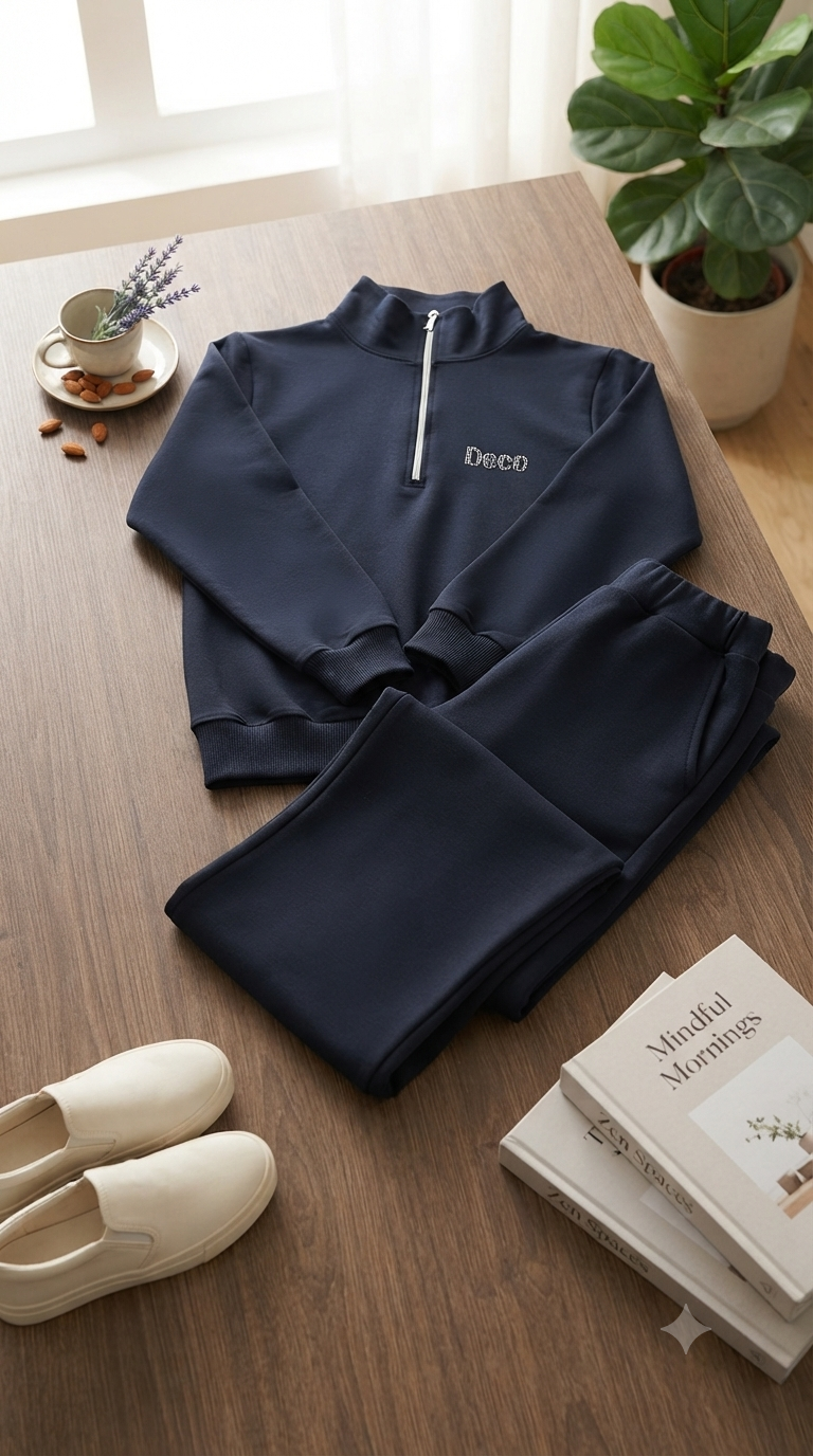 Cotton set deco navy