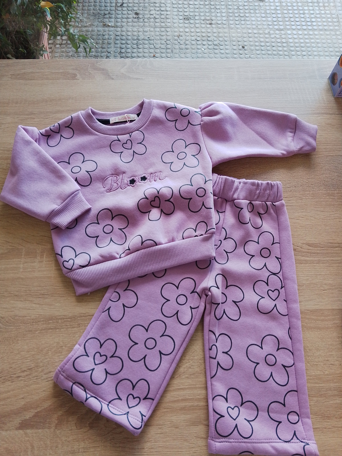 Bloom purple_ fleece set