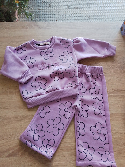 Bloom purple_ fleece set