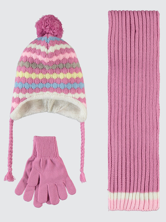 Pinky (2-5 years) - Scarf,beanie & gloves