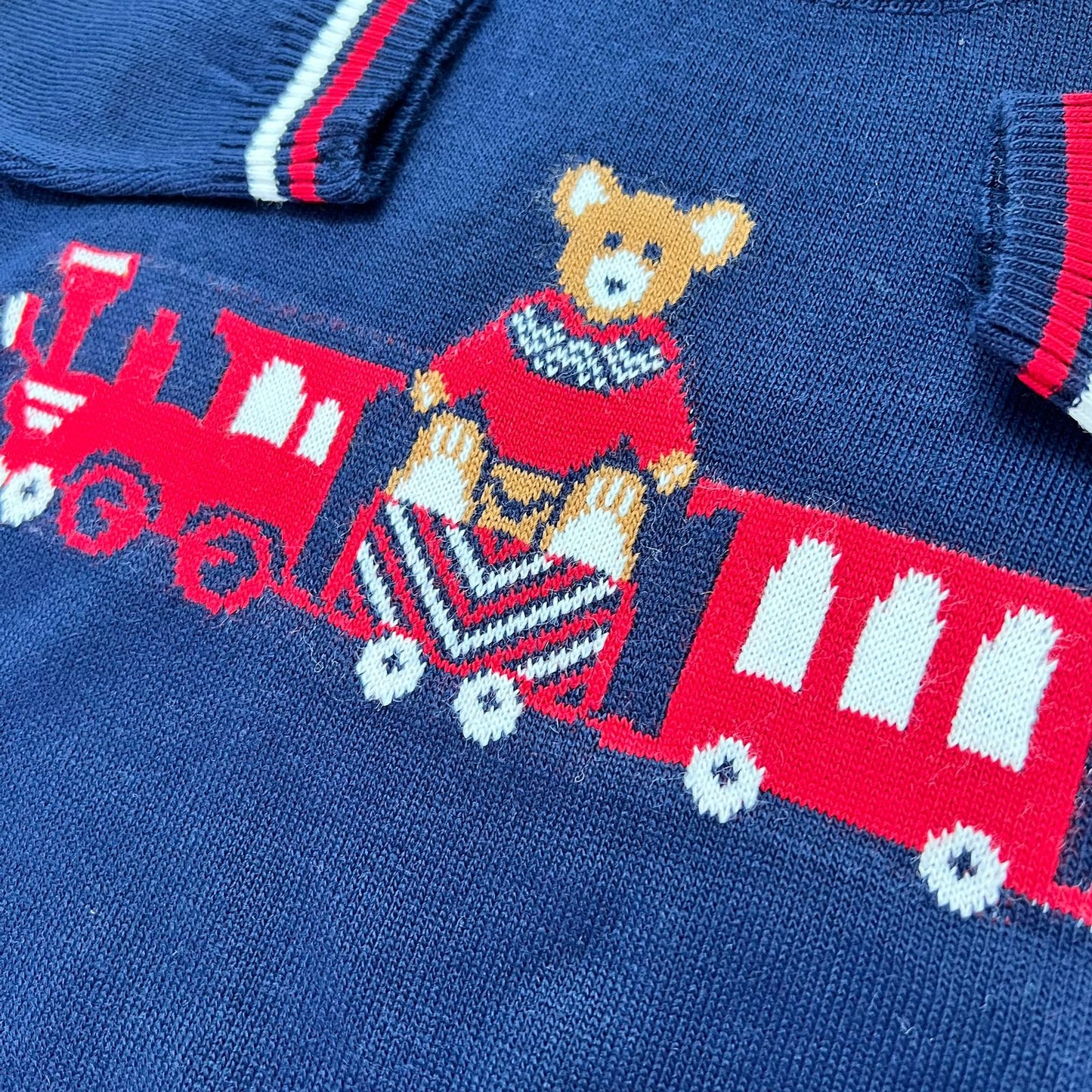 Teddy red and navy  / wool sweater