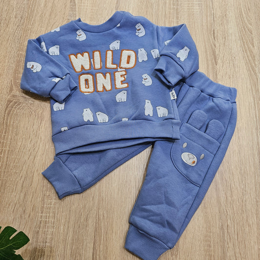 Wild one blue  - Iggy Fleece set