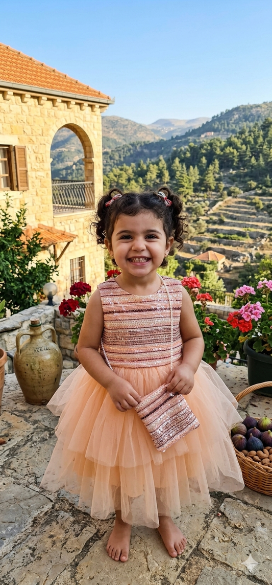 The shiny dress & mini bag