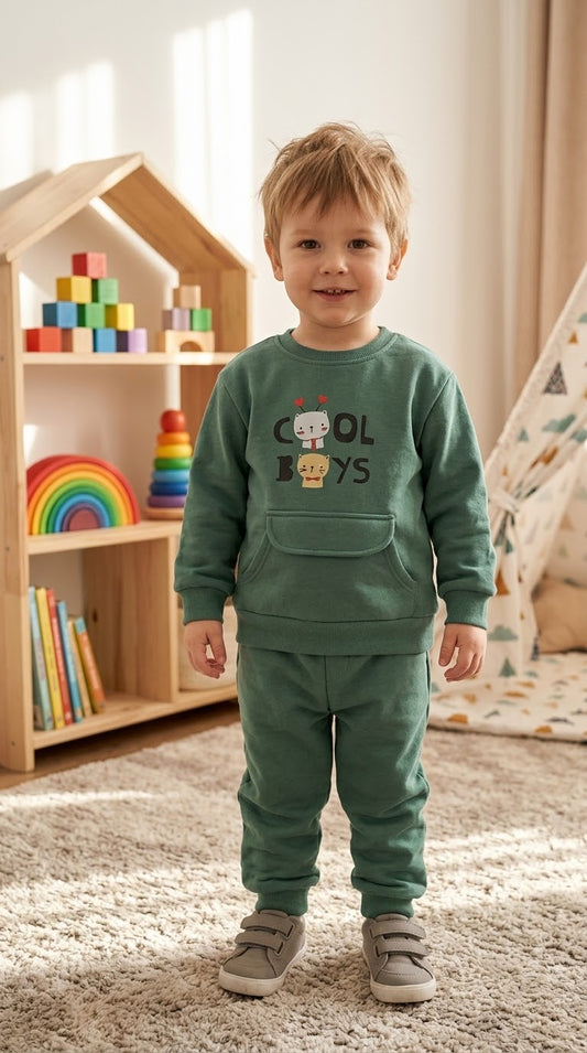 Cool boy green  - Fleece set