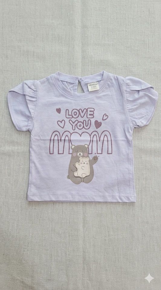 T_shirt purpel  love you mom _ divonette
