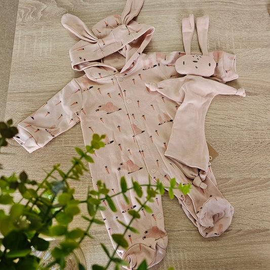 Rabbit cotton overall & doudou