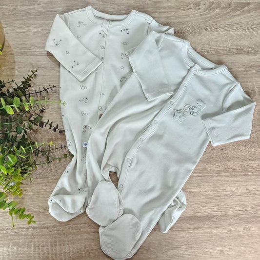 Pack of 2 cotton overalls - caramell