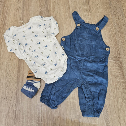 Blue jumsuit velvet bear