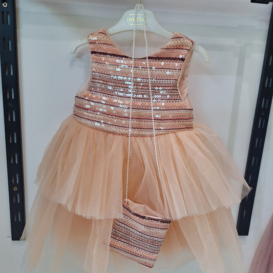 The shiny dress & mini bag