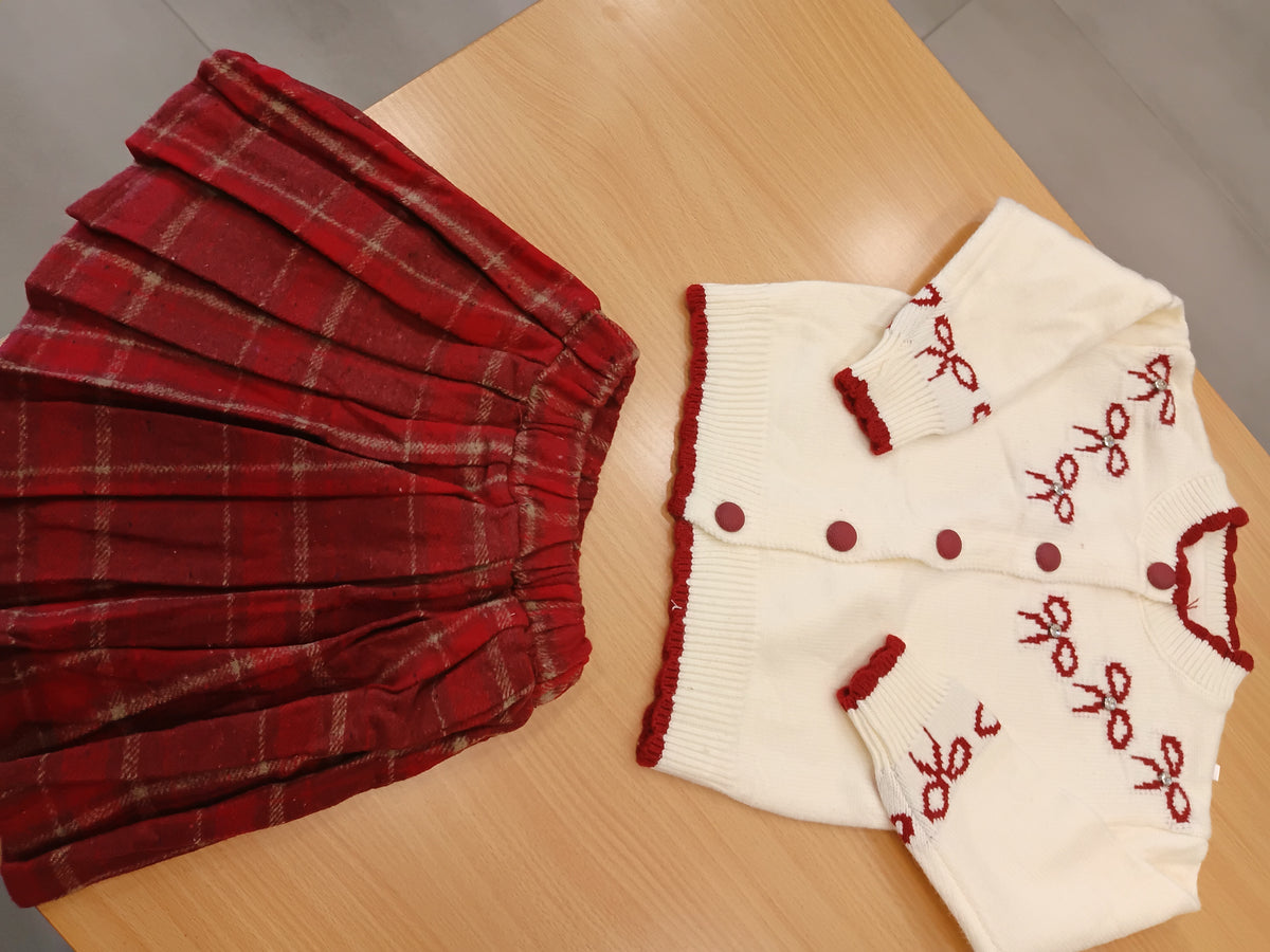 Set bow red and white