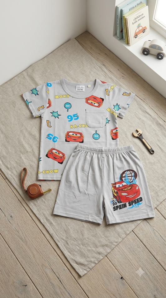Cars pyj cotton grey