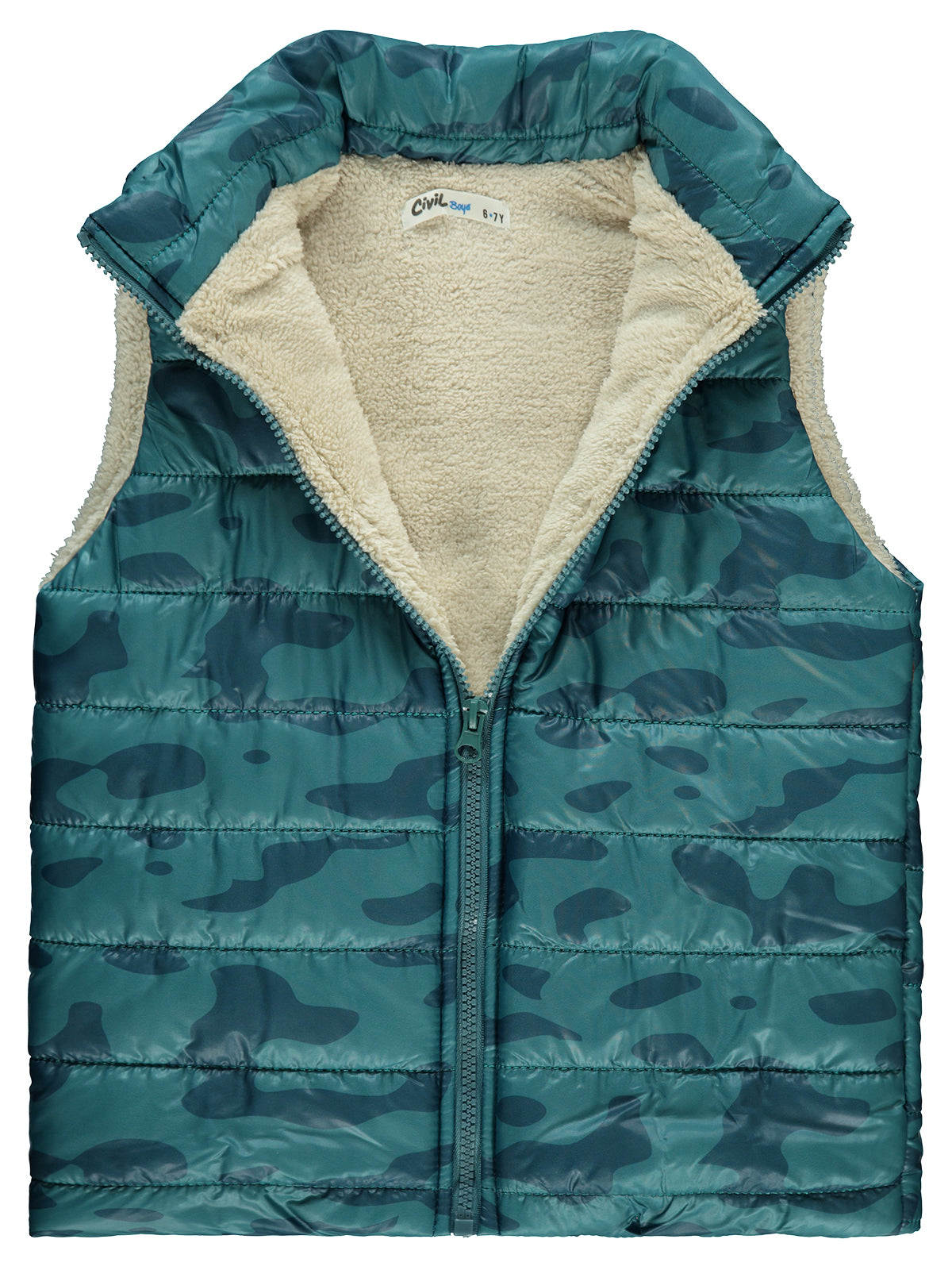 Vest green army - fleece inside