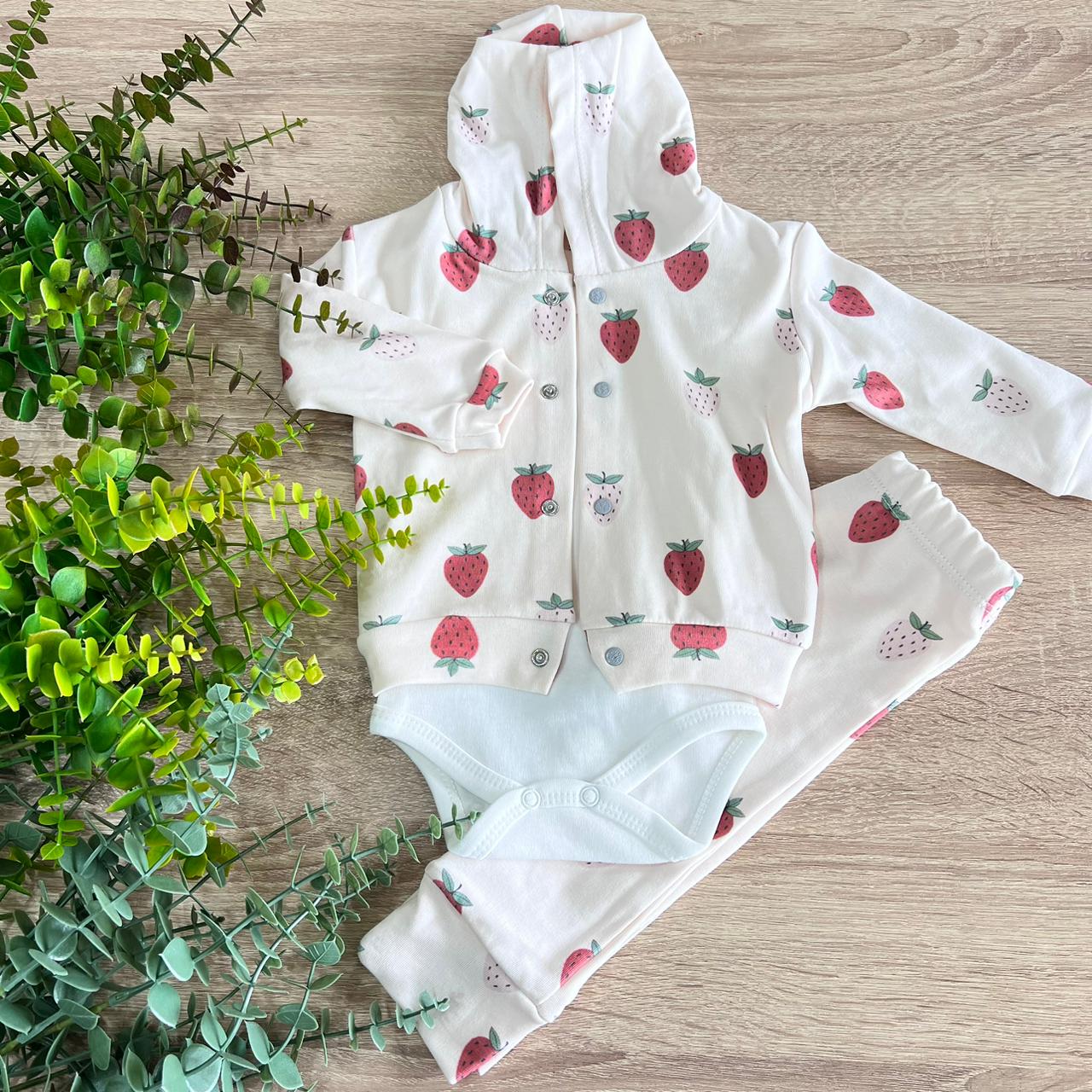 Strawberry set- 3 piece cotton