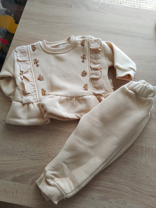 Nude flowers classic fleece set