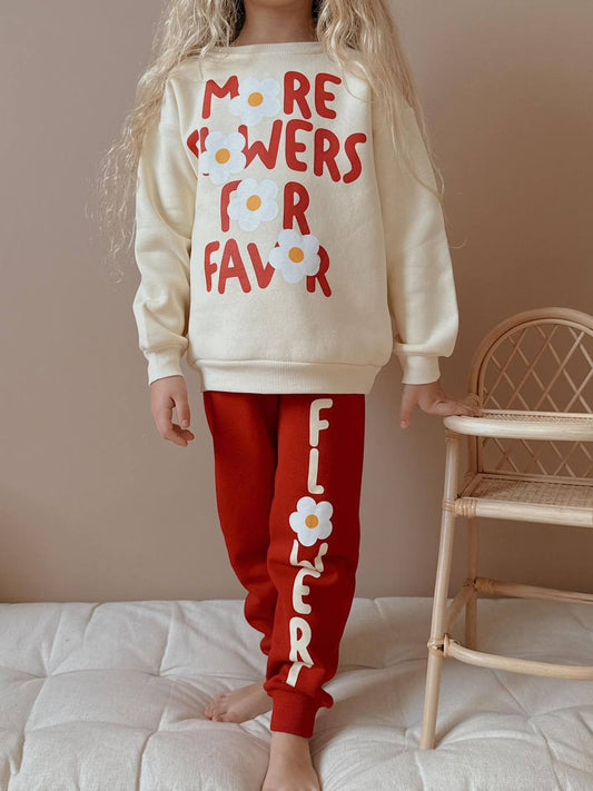 Flowers red- fleece set