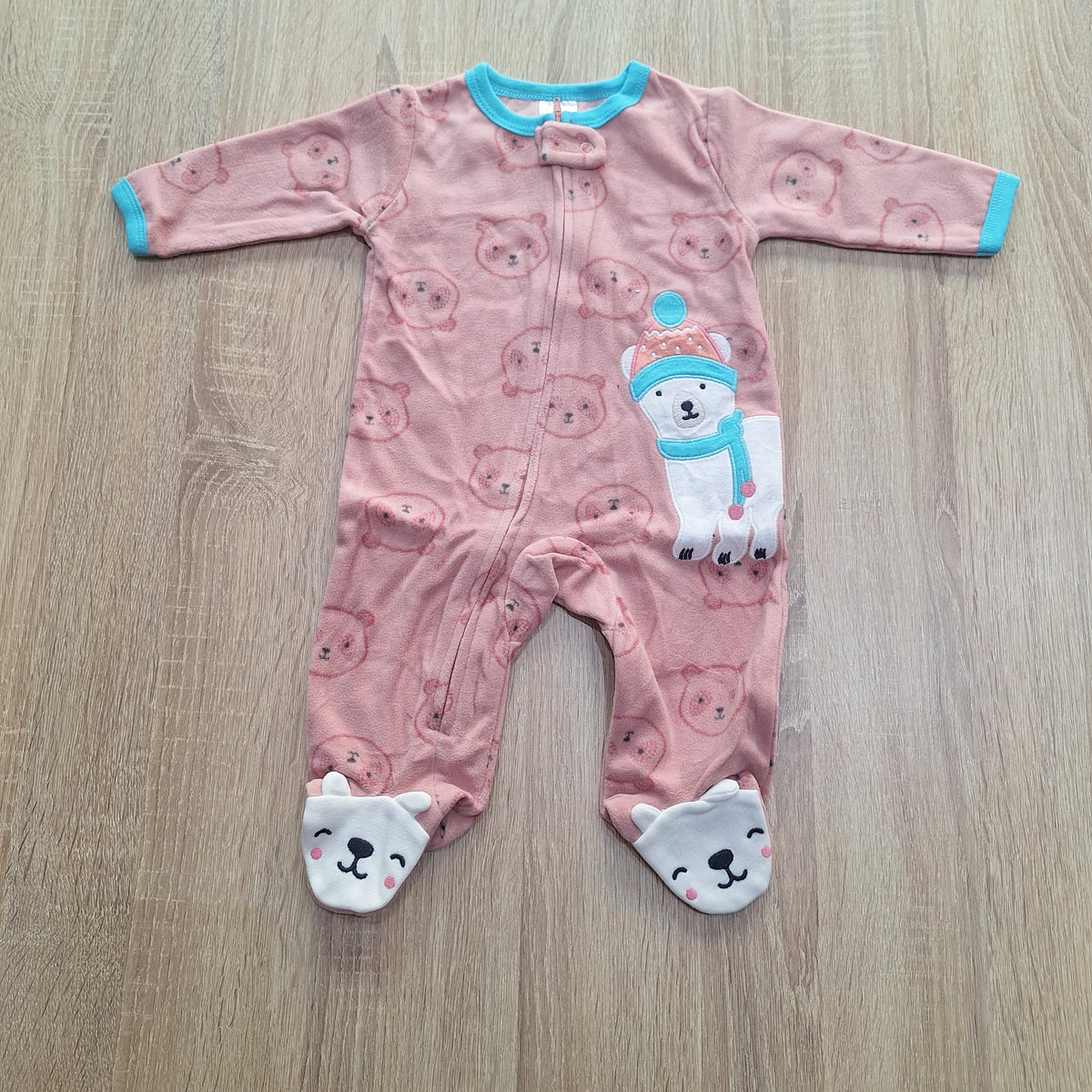 Teddy  bear pink velvet overall