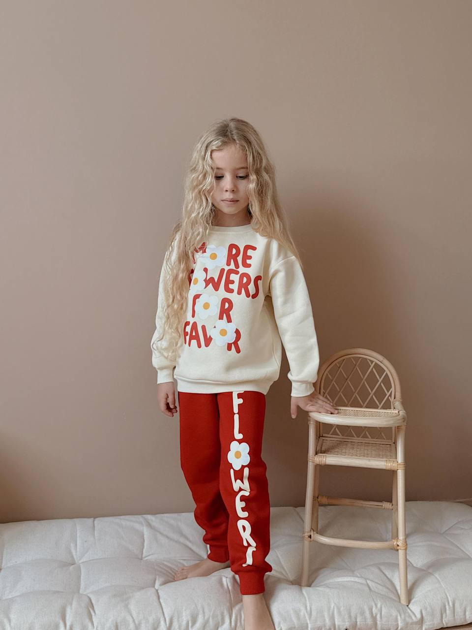 Flowers red- fleece set