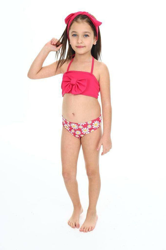 Flowers fushia / swimwear