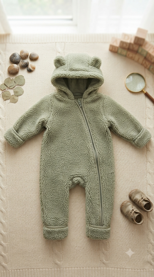 Green wool overall