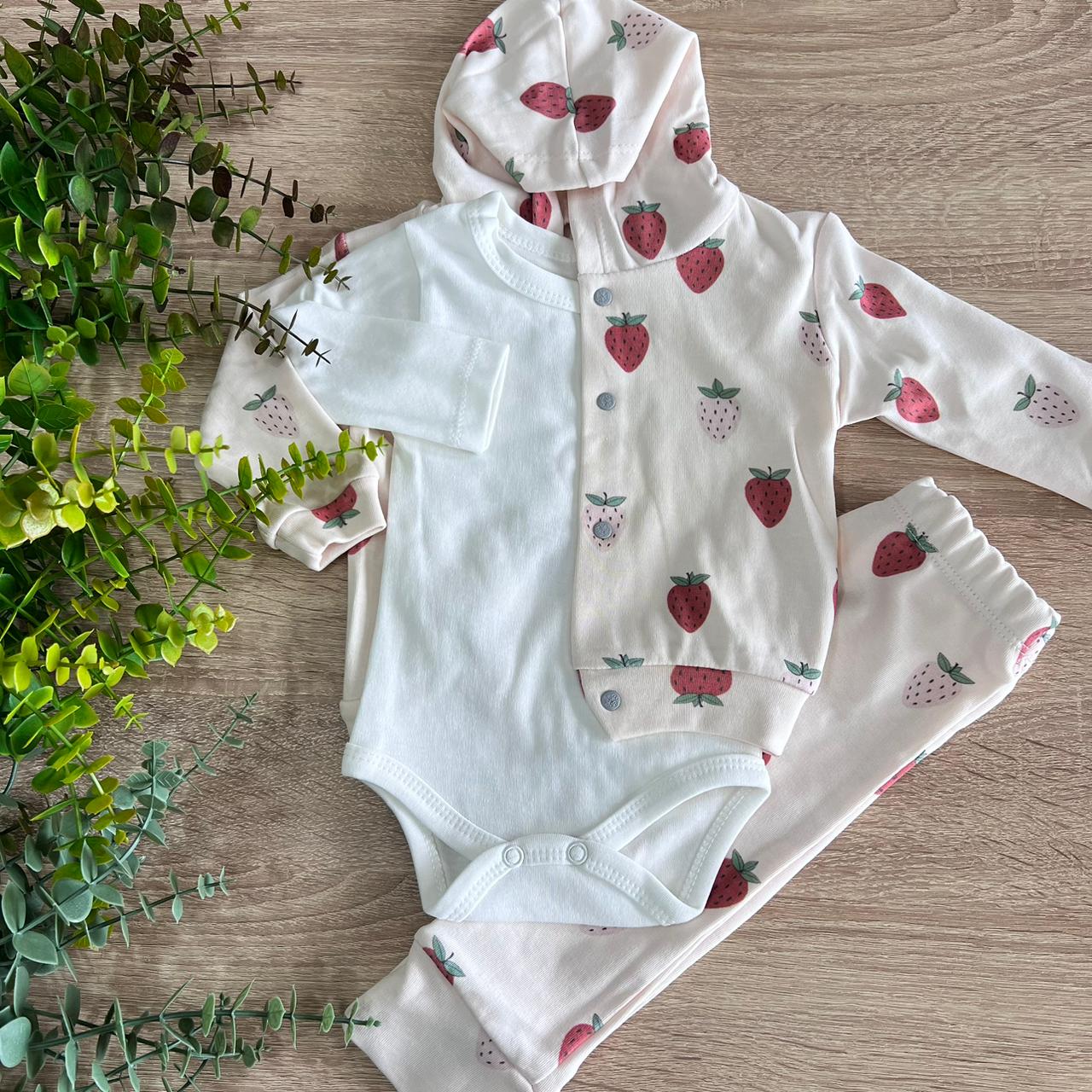 Strawberry set- 3 piece cotton