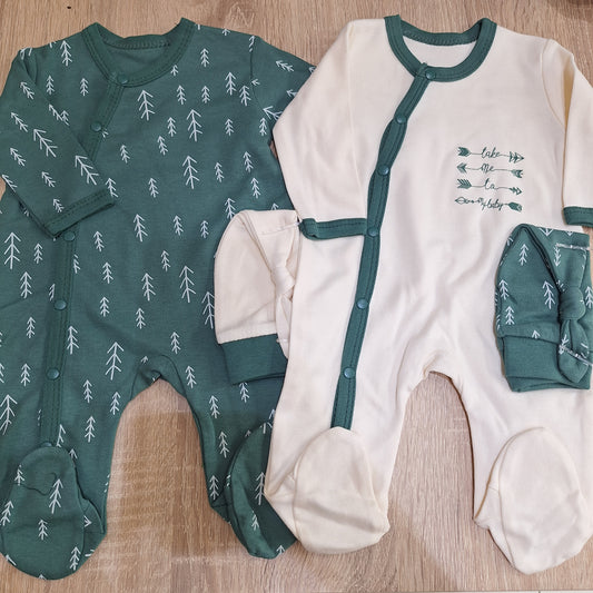 Take me to my baby- pack of 2 overalls & 2 hats