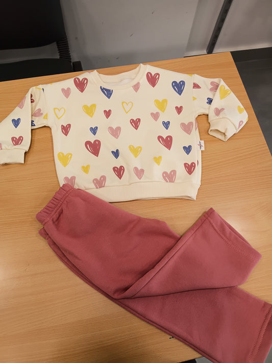 Multicolor heart - fleece set