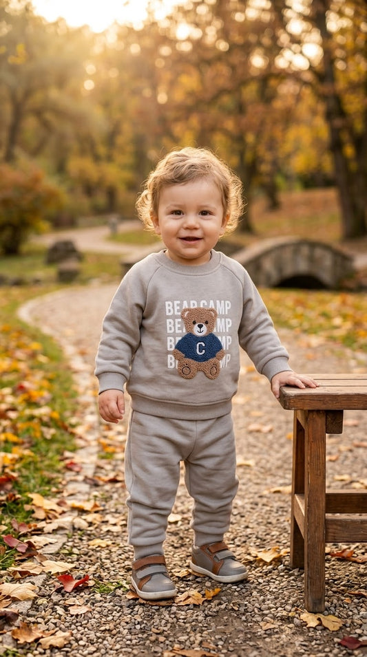 Bear samp flecce grey  set