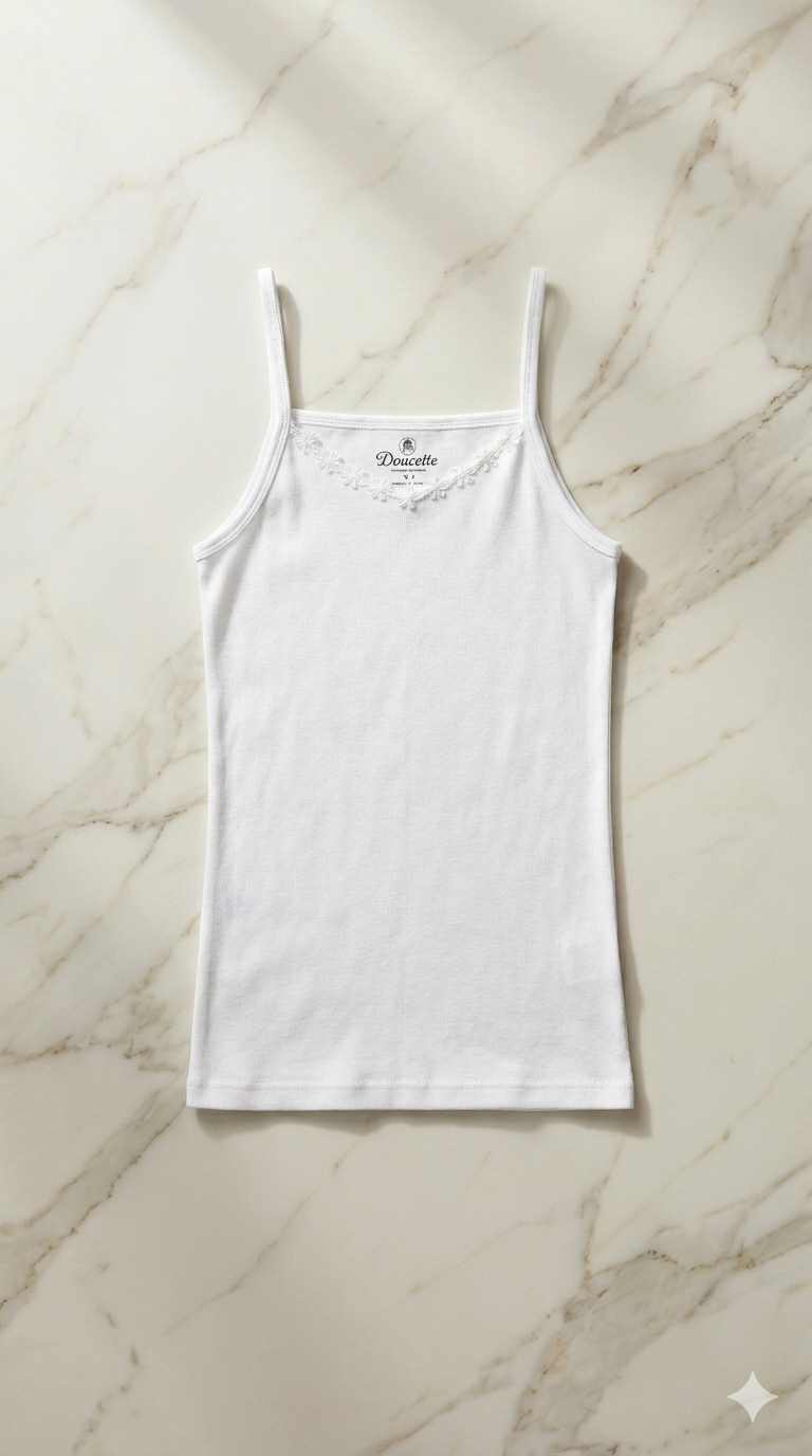 Girl's singlet with guippure