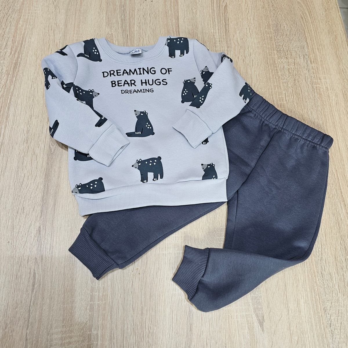 Dreaming Bear grey-  FLEECE SET