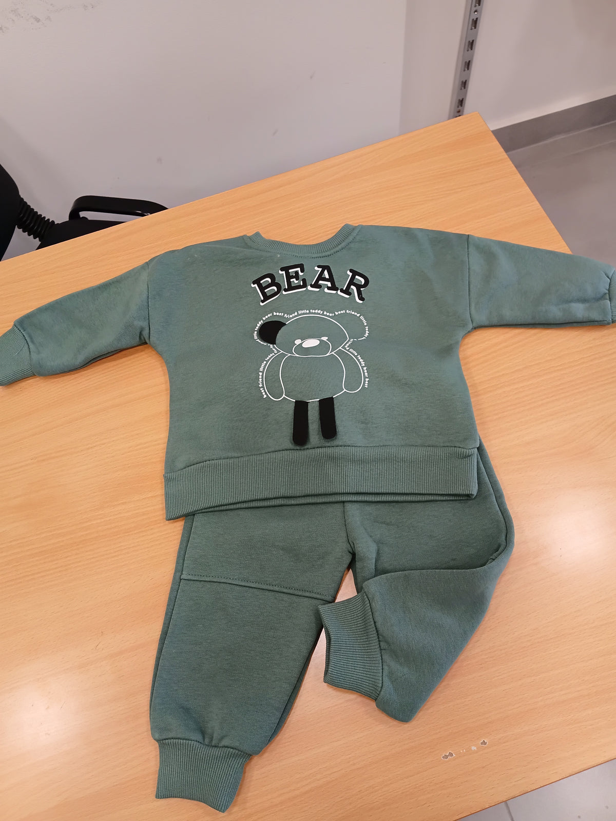 Bear khaki _fleece set